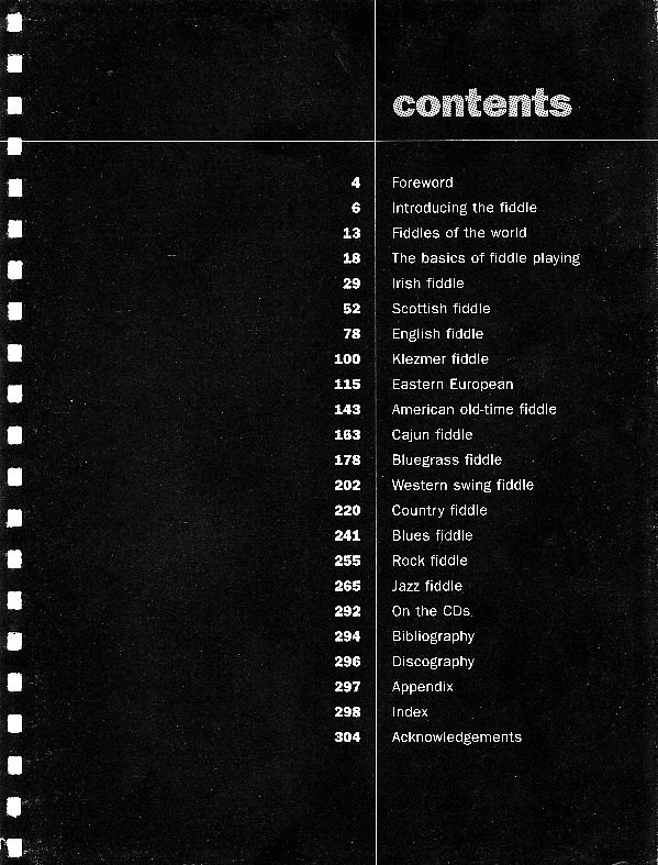 fiddle handbook contents