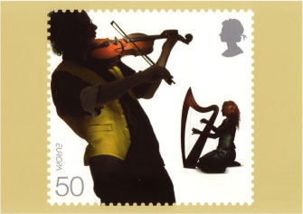 fiddler on stamp